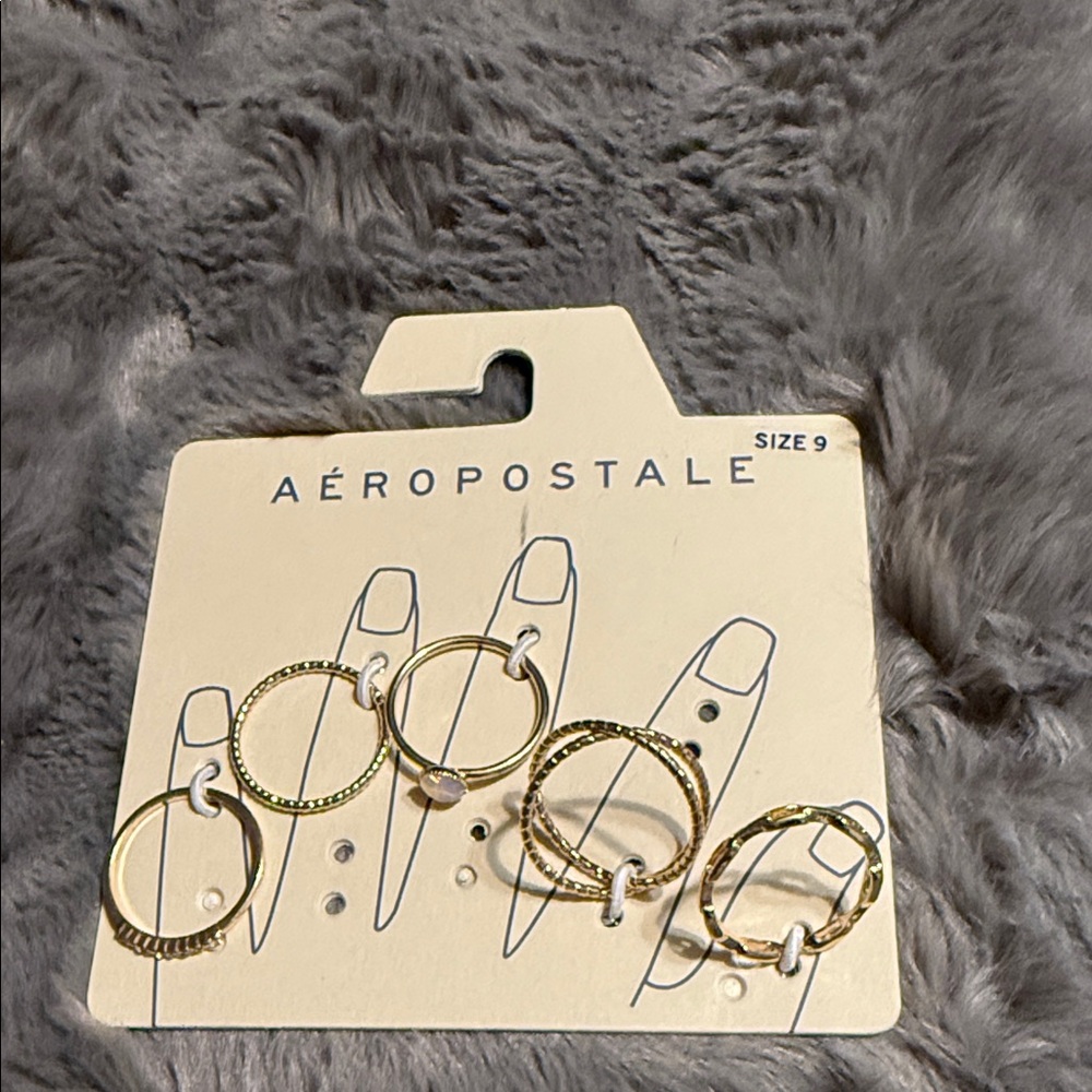 Aeropostale Gold Ring Set